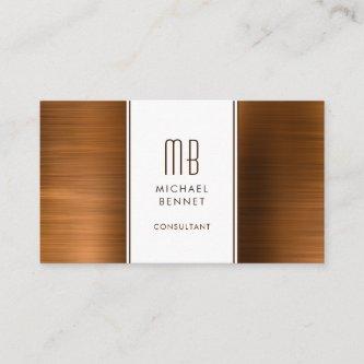 Monogrammed Copper Brown Metallic Foil Consultant