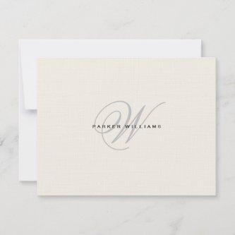 Monogrammed formal Flat Thank You Card