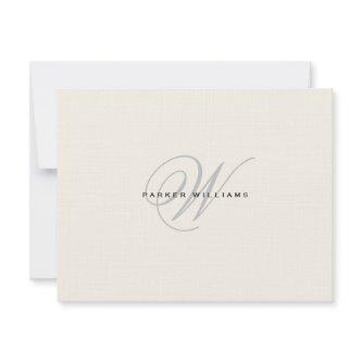 Monogrammed formal Flat Thank You Card