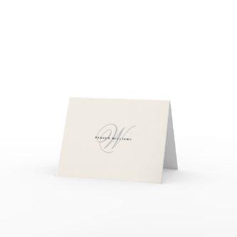 Monogrammed formal folded Thank You Card