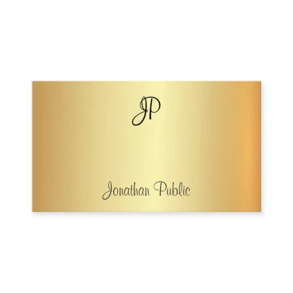 Monogrammed Glamorous Gold Professional Modern