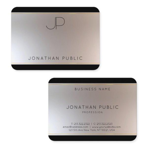 Monogrammed Gold Silver Elegant Modern Template