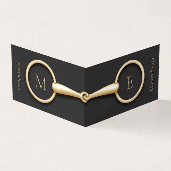 Monogrammed Gold Snaffle Bit Horse Industry