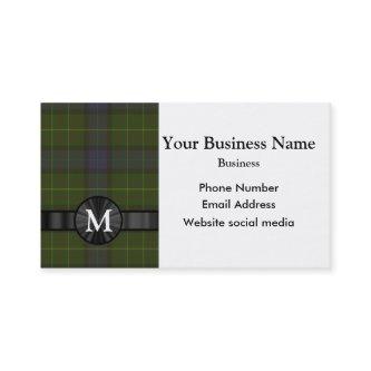 Monogrammed green tartan plaid