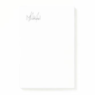 Monogrammed Minimalist Plain Modern Name Post-it Notes