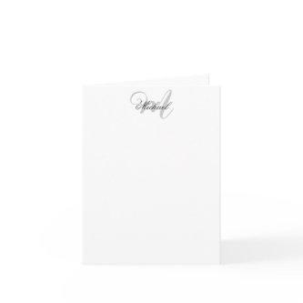 Monogrammed Minimalist Plain Modern Note Card