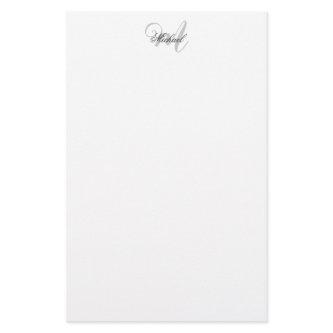 Monogrammed Minimalist Plain Modern Stationery