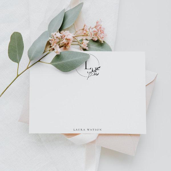 Monogrammed Personalized Stationery for Women Note Card