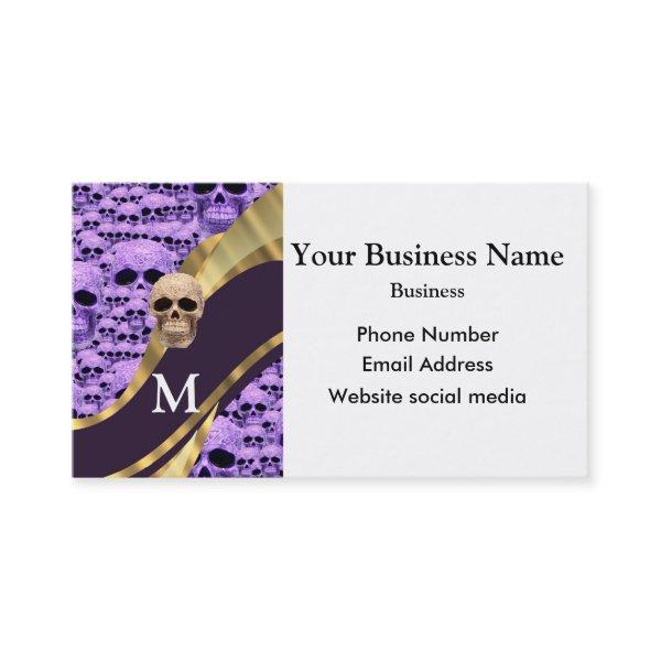 Monogrammed purple skull gothic pattern
