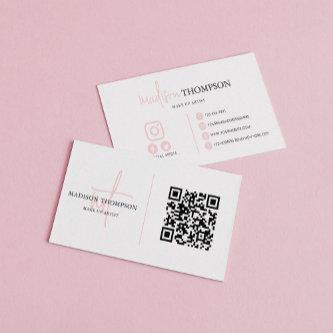 Monogrammed Script Typography Pale Pink QR Code