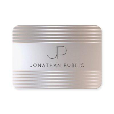 Monogrammed Silver Look Elegant Modern Template