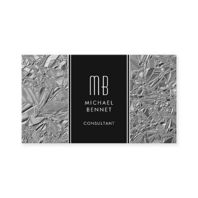 Monogrammed Silver Metallic Foil