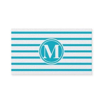 Monogrammed Stripes Pattern Scuba Blue
