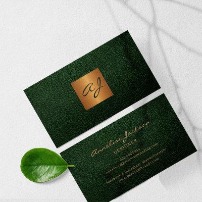 Monogrammed unique green gold