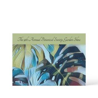 Moody Blue Monstera Botanical Direct Mail Promo An Invitation