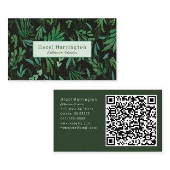 Moody Botanical QR Code  Green Black