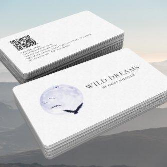 Moon & Birds Logo Design QR Code