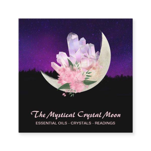 *~* Moon Crystals Floral Landscape Square Business Square