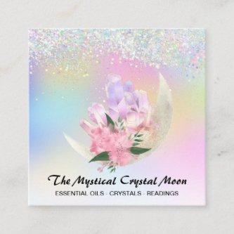 *~* Moon Crystals Mystic Floral OMBRE Glitter Holo Square