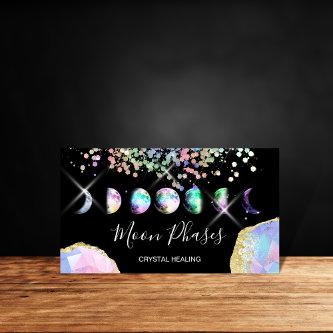 Moon Phases Crystal Gem Healing Holograph Business