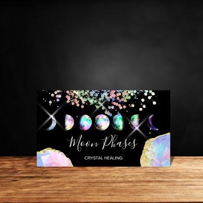 Moon Phases Crystal Gem Healing Holograph Business