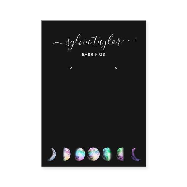 moon phases  Earring frame display add logo Busine