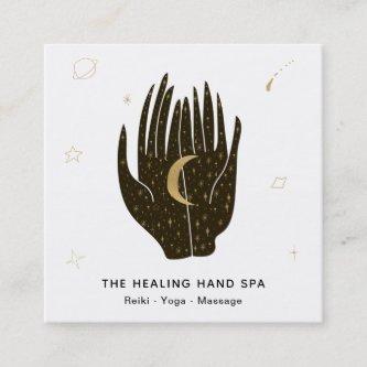 *~* Moon Stars Celestial Gold Healing Hands Space Square