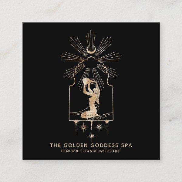 *~* Moon Stars Golden Goddess Sea Bathing Urn Spa Square