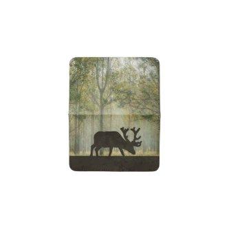 Moose in Forest Illustration Card Holder