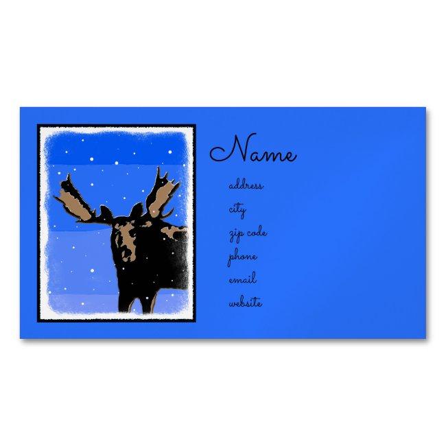 Moose in Winter - Original Wildlife Art Magnet