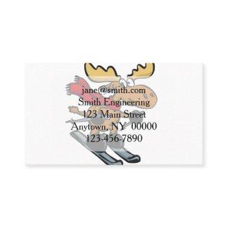 Moose skier cartoon | choose background color