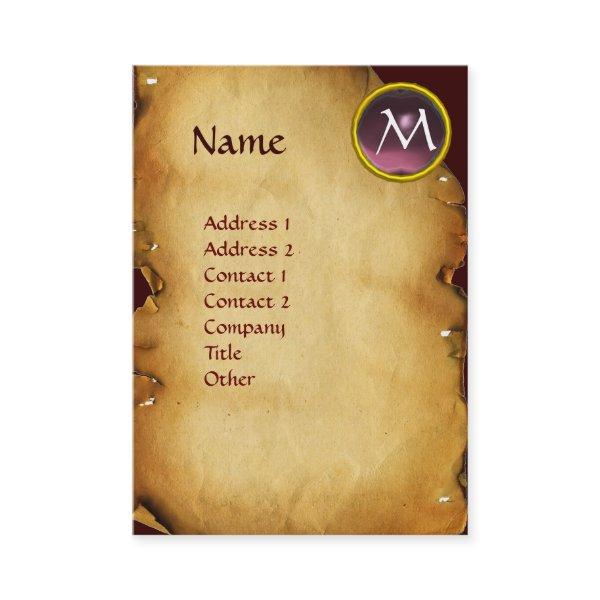 MORGANA AND DRAGON PARCHMENT MONOGRAM  Purple Gem
