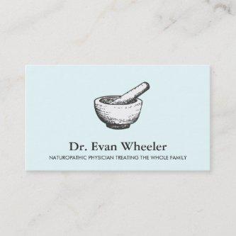 Mortar and Pestle Logo Naturopathic Doctor Blue