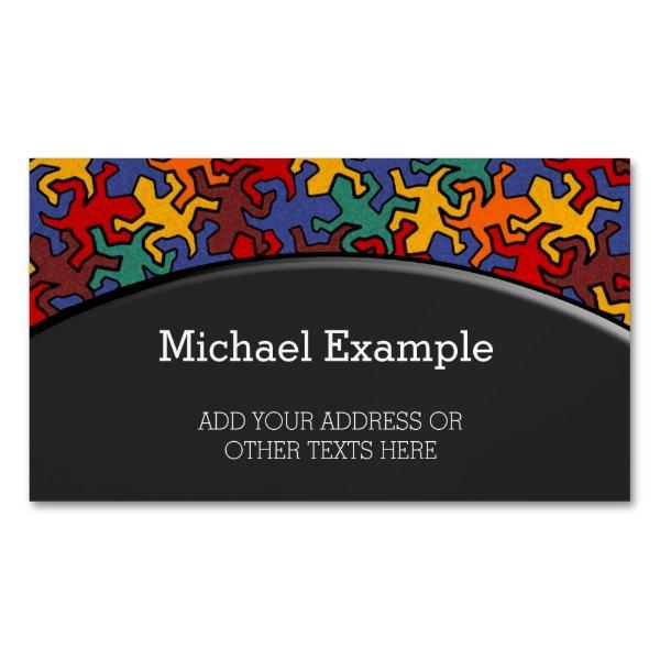 Mosaic Geckos Pattern - Earth Color  Magnet