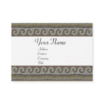 MOSAIC WAVES , light grey brown white linen