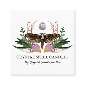 Moth And Moon Candle Intention Spell Square