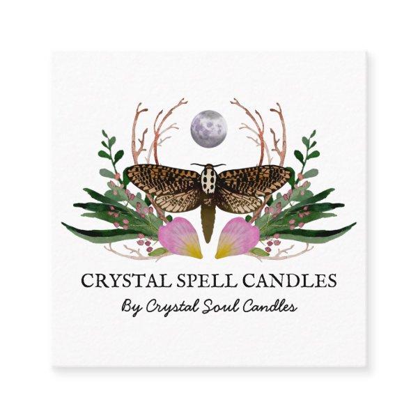 Moth And Moon Candle Intention Spell Square