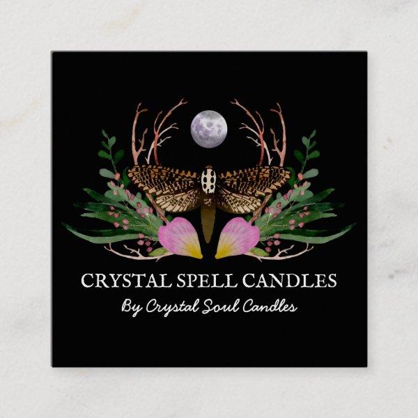 Moth Moon Candle Intention Spell Square