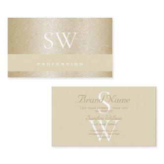 Mother of Pearl Pastel Beige Pattern with Initials