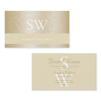 Mother of Pearl Pastel Beige Pattern with Initials