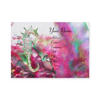 MOTHER OF PEARL & SEAHORSE MONOGRAM pink fuchsia