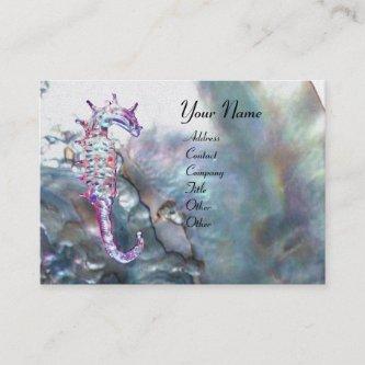 MOTHER OF PEARL & SEAHORSES MONOGRAM pink white
