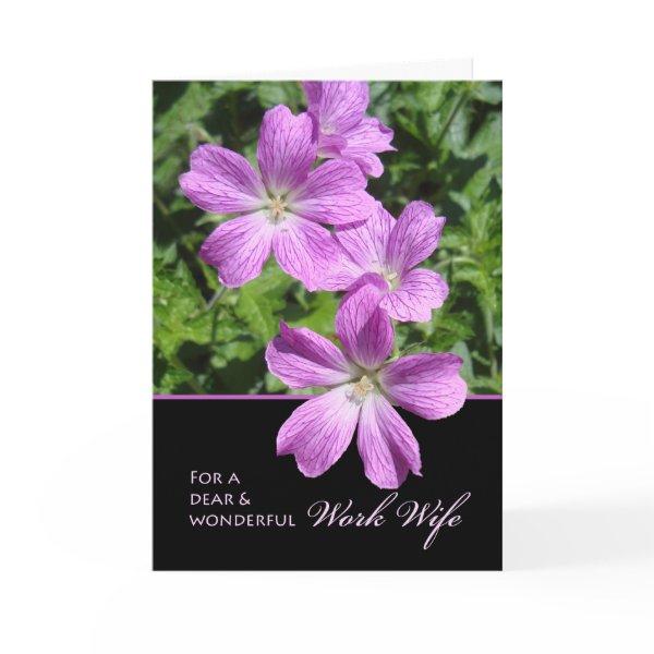 Mother's Day for Work Wife, Cranesbill Geraniums Card