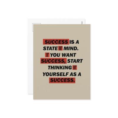 Motivational quote success holiday postcard