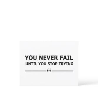 Motivational quote successs holiday postcard