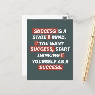 motivational quotes for success postcard