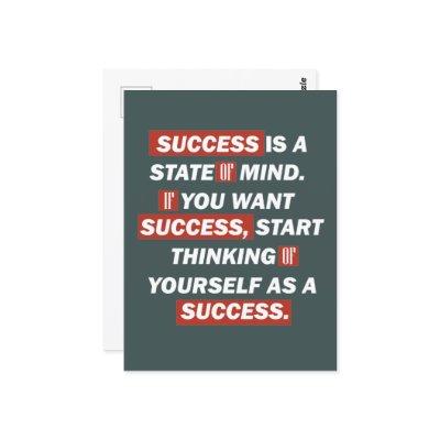 Motivational quotes success in life postcard