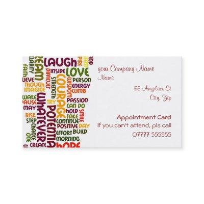 Motivational Words #1, appointments card
