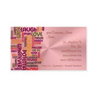 Motivational Words #1 positivity, pink chrome-look