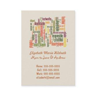 Motivational Words #4 positive values Calling Card